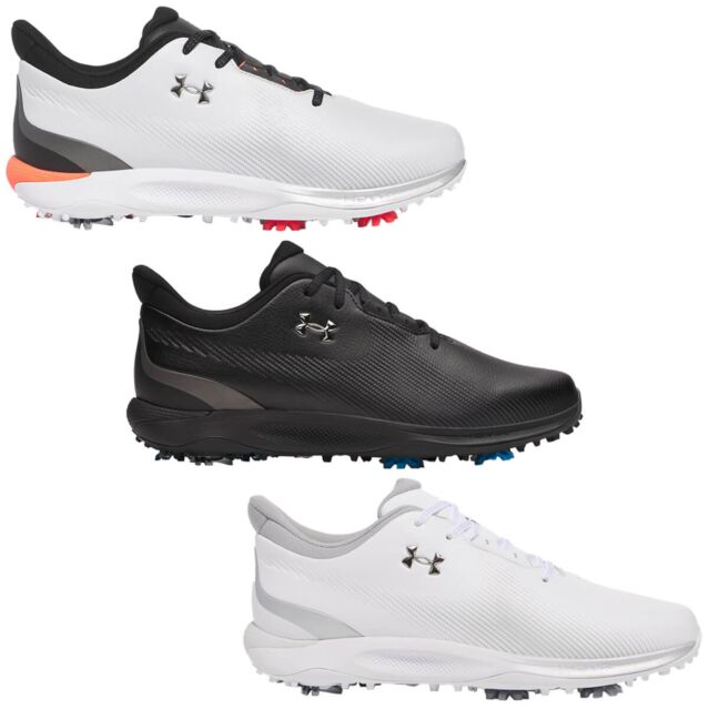 Under Armour Mens 2025 Drive Fade Waterproof Cushioned Breathable Golf Shoes