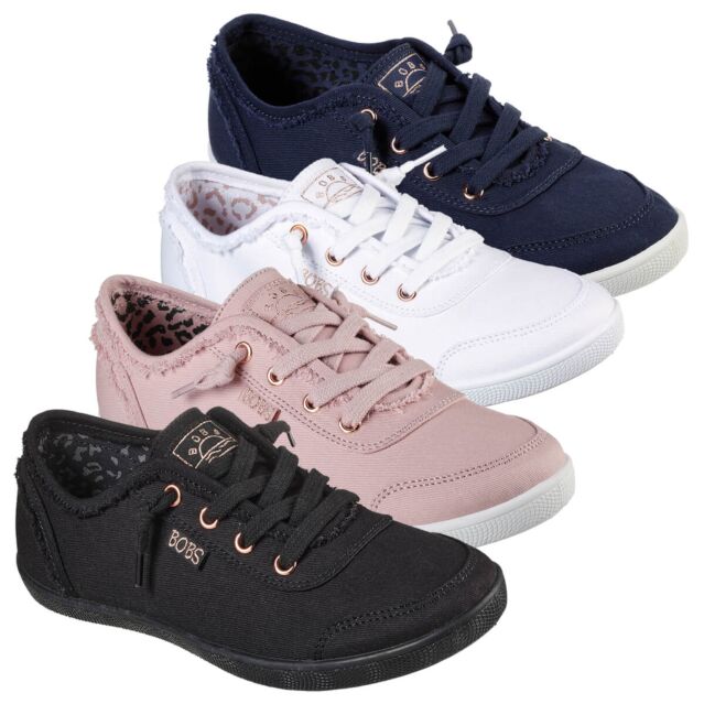 Skechers Womens Bobs B Cute Slip On Memory Foam Canvas Shoes
