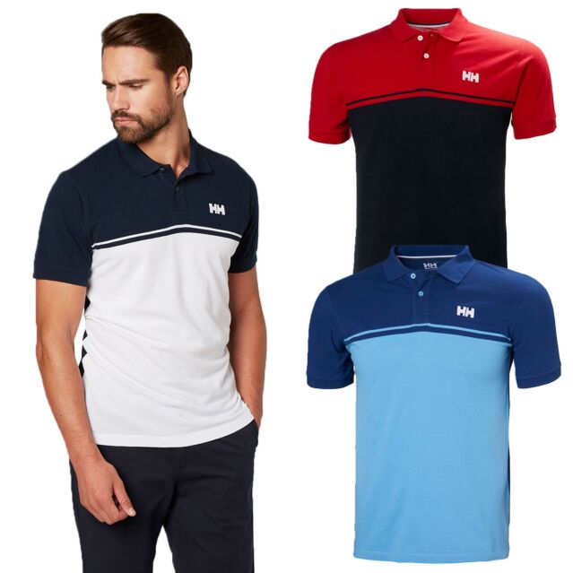 Helly Hansen Mens Salt HH Logo Marine Cotton Polo Shirt