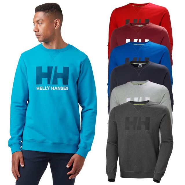 Helly Hansen Mens Logo Crew French Terry Cotton Sweater