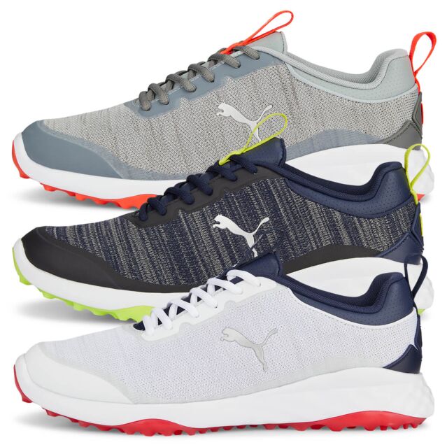 Puma Golf Mens Fusion Pro Waterproof Engineered Knit Spikeless Golf Shoes