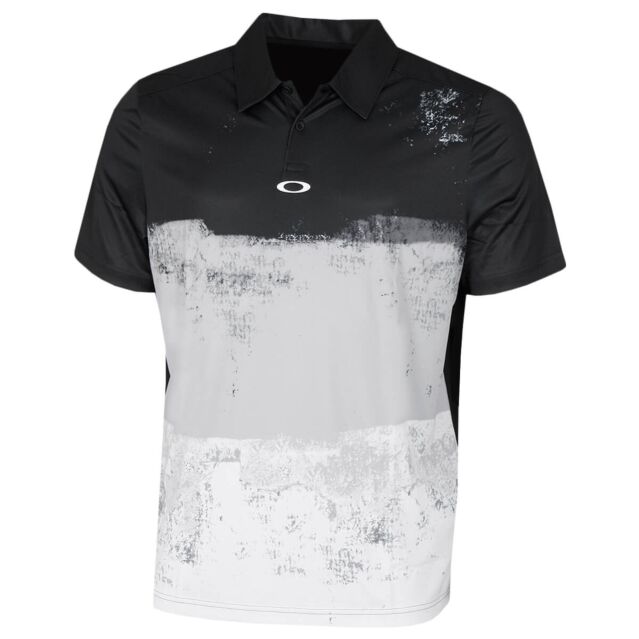 Oakley Mens Color Block Shade Short Sleeve Golf Polo Shirt