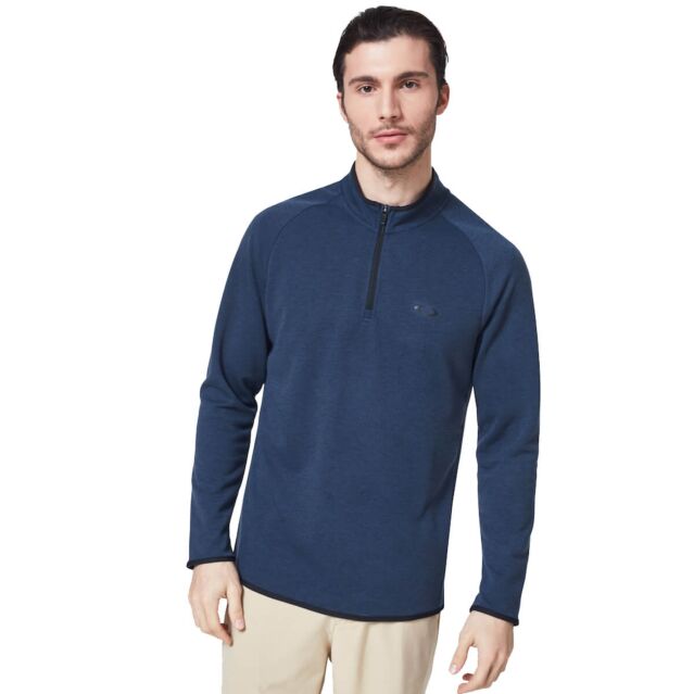 Oakley Mens Range Pullover 2.0 1 4 Zip Melange Golf Sweater