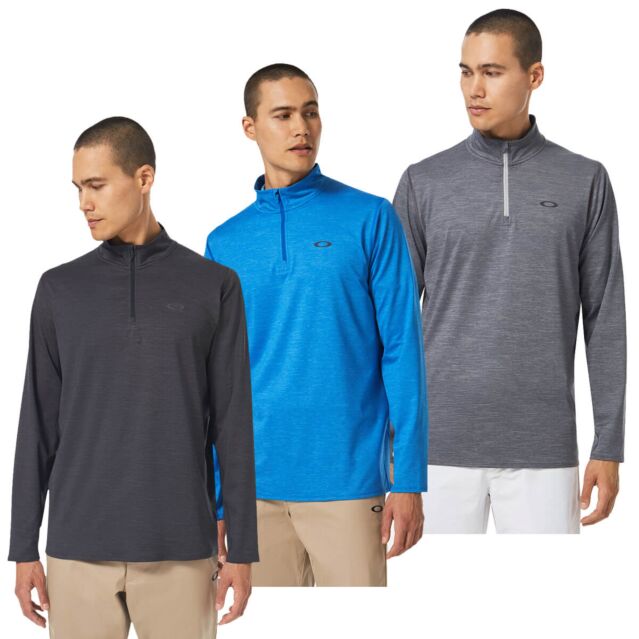 Oakley Mens Oakley Gravity Range QTR Heathered Soft Touch Golf Sweater