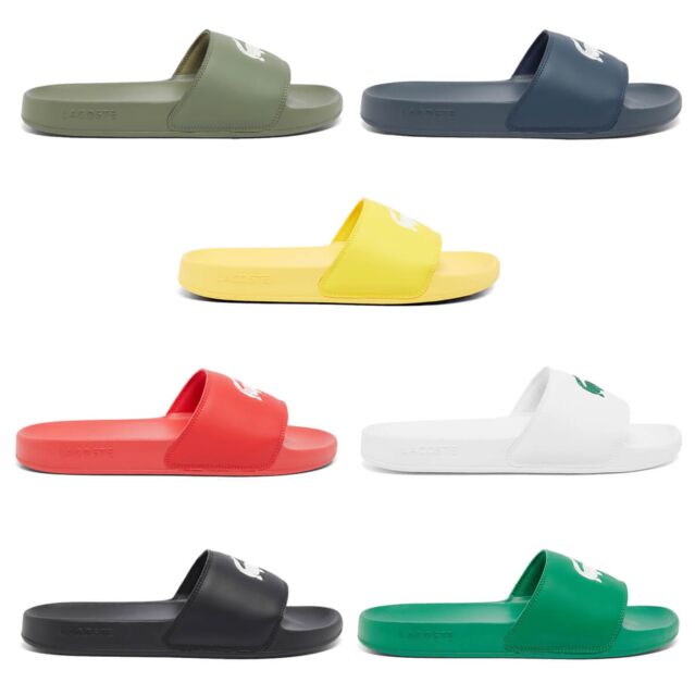 Lacoste Mens 2025 Serve Slide 0.0 Lightweight Flip Flops Soft Open Toe Sandals