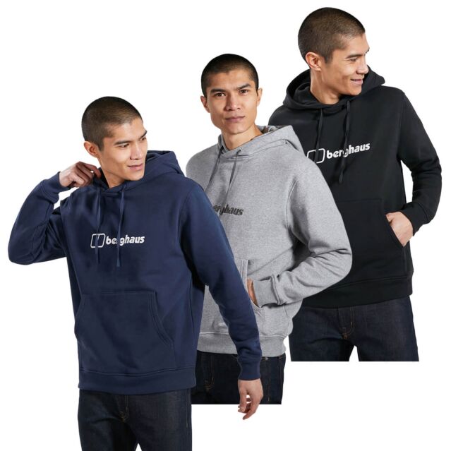 Berghaus Mens Logo Kangaroo Pocket Organic Cotton Pullover Hoody
