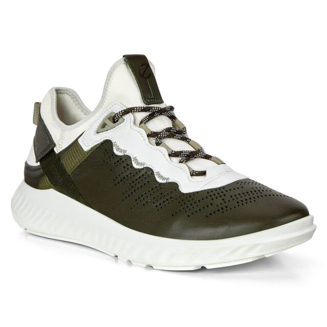 Ecco Mens St1 Lite M Deep Forrest Leather Lightweight Trainers
