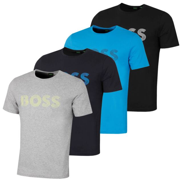 Hugo Boss Mens Classic Big Logo Crew Neck Cotton Regular Fit T-Shirt