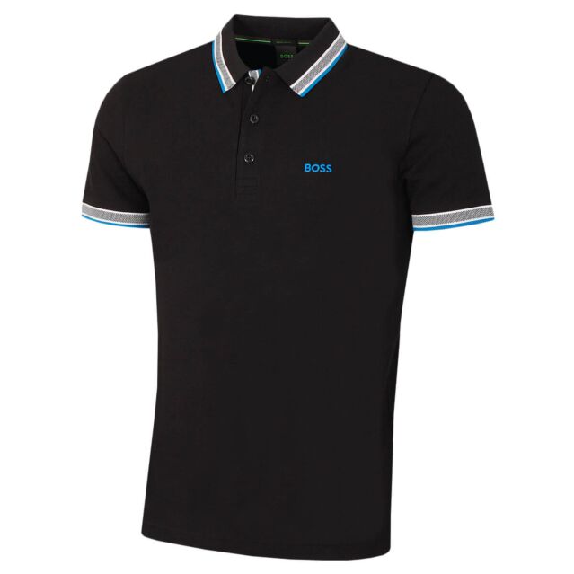 Cotton Polo Black Polo Target Hugo Boss Mens 2025 Paddy Stripe