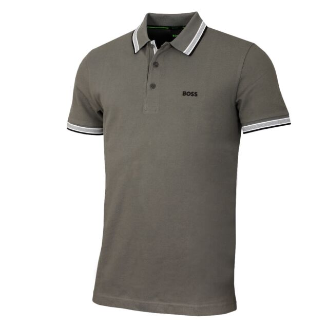 Hugo Boss Mens Paddy Stripe Cotton Fabric Regular Fit Golf Polo Shirt