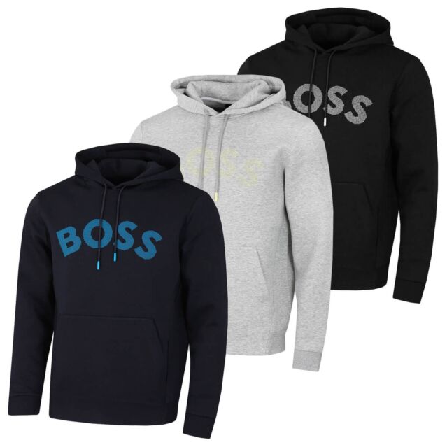 Hugo Boss Mens Soody 2 Big Boss Logo Regular Fit Stretch Hoody