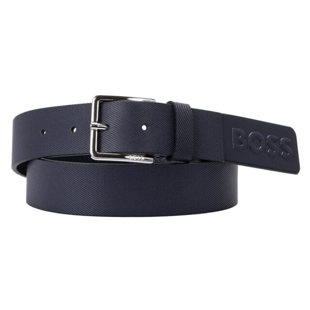 Hugo Boss Mens Ther Metal Buckle Tanned Italian Cow Leather Golf Belt