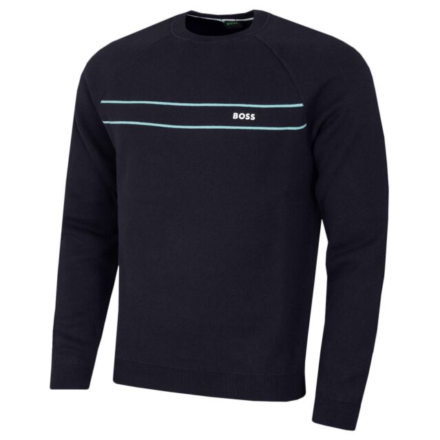Hugo Boss Mens Righam Cotton Wool Blend Fabric Sweater