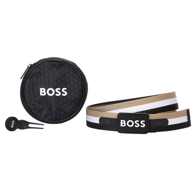 Hugo Boss Mens Soft Canvas With Case Divot Tool Golf Belt