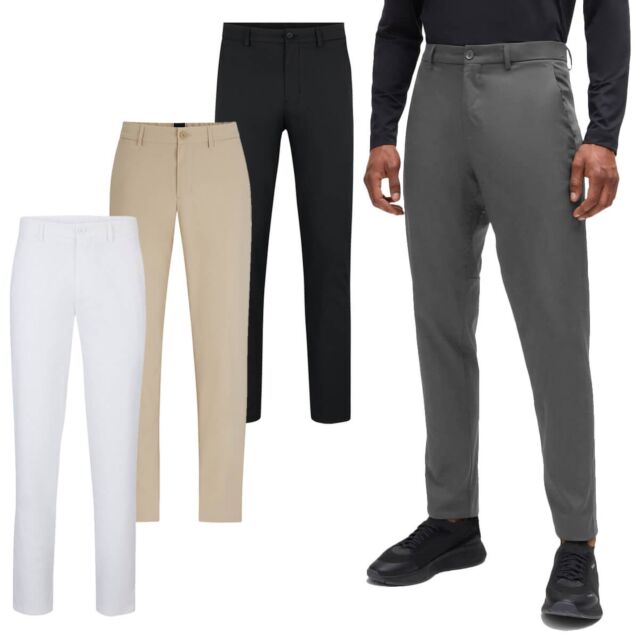 Hugo Boss Mens 2025 Phoenix Tapered Water Repellent Chino Golf Trousers