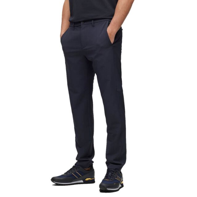 Hugo Boss Navy Caleb slim fit trousers 38/33 | Slim fit trousers, Hugo  boss, Slim fit