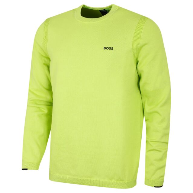 Hugo Boss Mens 2024 Ever X Perforated Cotton Blend Crew Golf Sweater