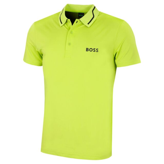 Hugo Boss Mens Paddytech Flat Knit 3 Button Golf Polo Shirt