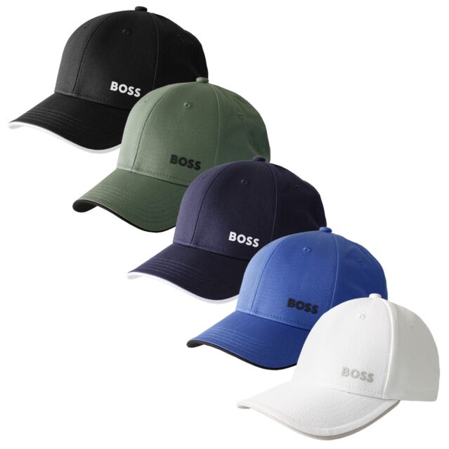 Hugo Boss Mens 2026 Bold RESPONSIBLE Logo Classic Cotton Baseball Cap