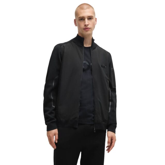 Hugo Boss Mens Zhino Thermal Microstructure Cotton Mix Golf Jacket