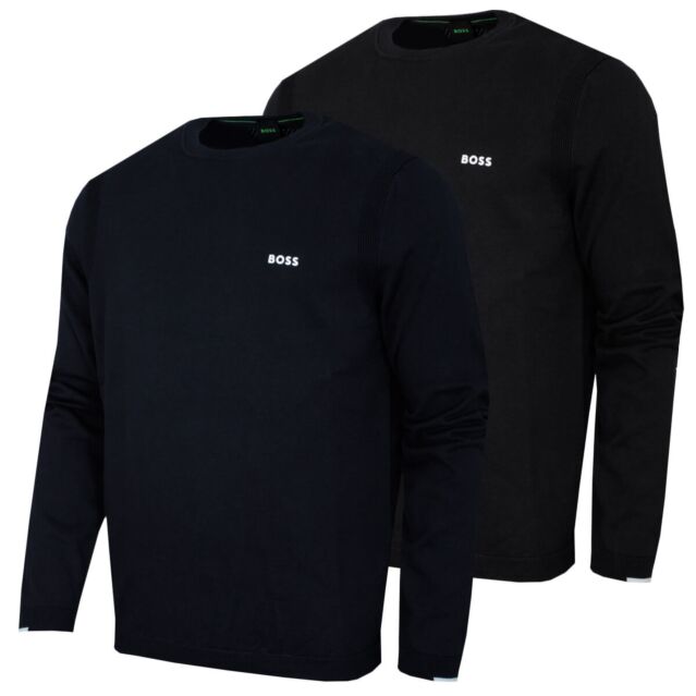 Hugo Boss Mens 2025 Ever-X Crew Neck Sustainable Cotton Pull Over Sweater