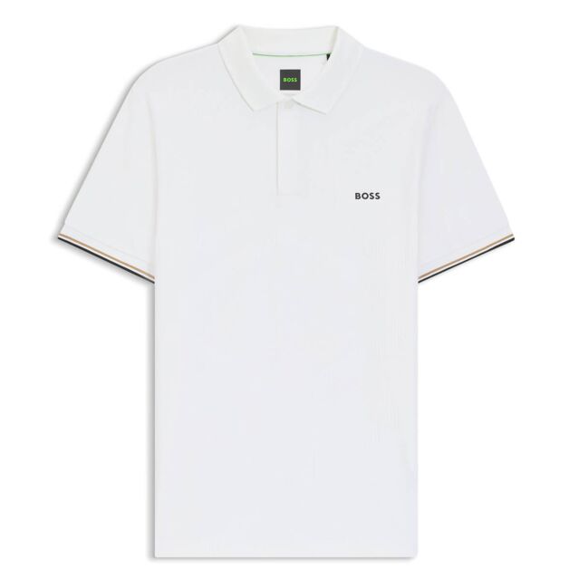 Hugo Boss Mens Chip Hexa Quick Dry Flat Knit Recycled Golf Polo Shirt