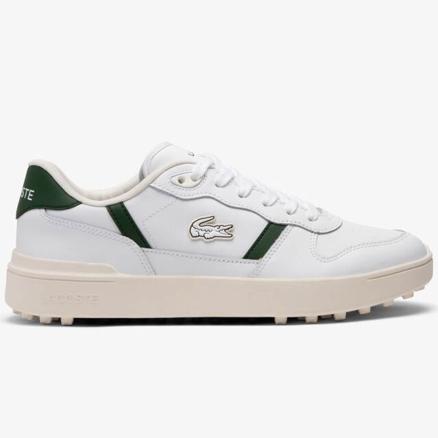 Lacoste Mens 2025 T-Clip Water Resistant Leather Golf Shoes