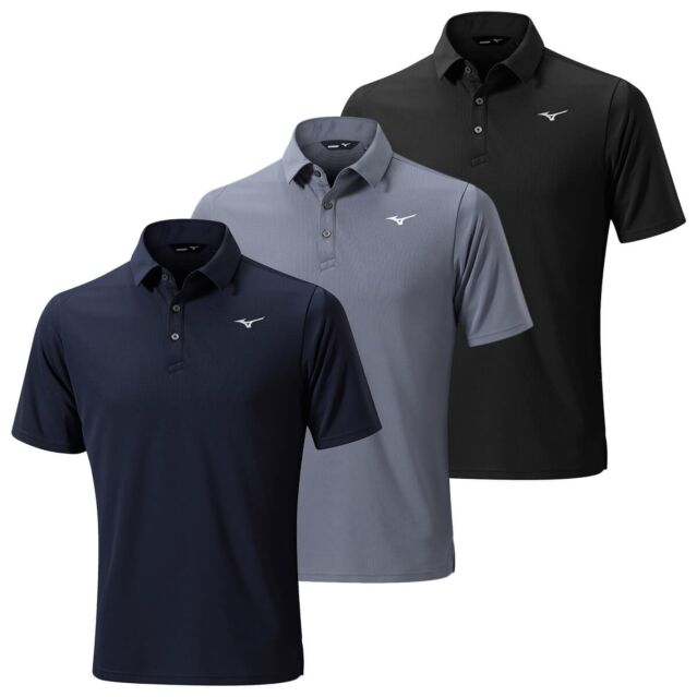 Mizuno Mens Breath Thermo Short Sleeve Logo Classic Golf Polo Shirt