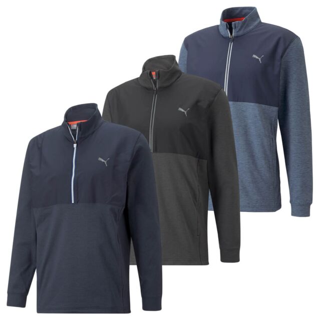 Puma Golf Mens Cloudspun WRMLBL Quarter Zip Wind Resistant Sweater