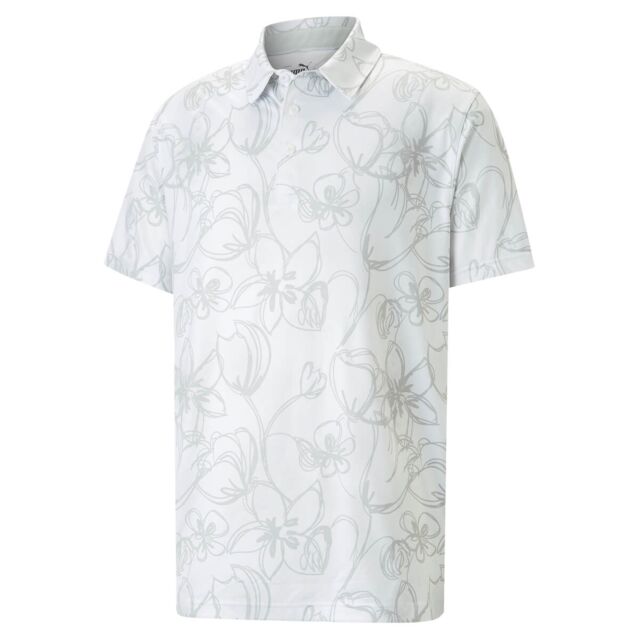 Puma Golf Mens Cloudspun Stems Moisture Wicking UPF 40+ Polo Shirt