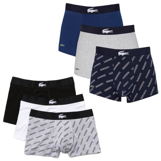 Lacoste Mens 5H1774 3 Pack Lifestyle Cotton Stretch Boxer Trunks
