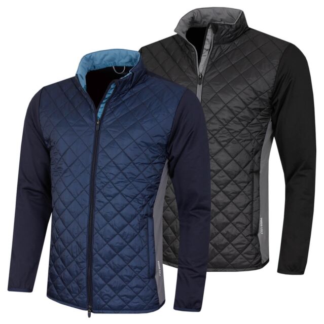 Puma Golf Mens Frost Quilted Cloudspun Water Resistant Cat Logo Jacket