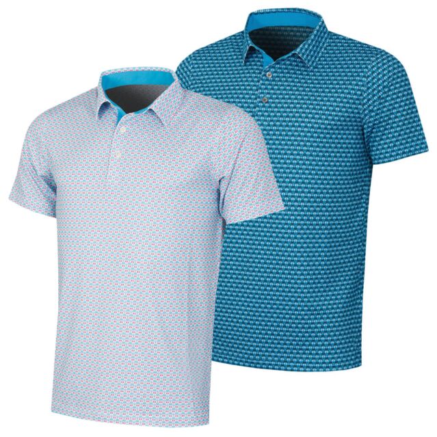 Puma Golf Mens Mattr Palm Deco Lightweight Breathable Golf Polo Shirt