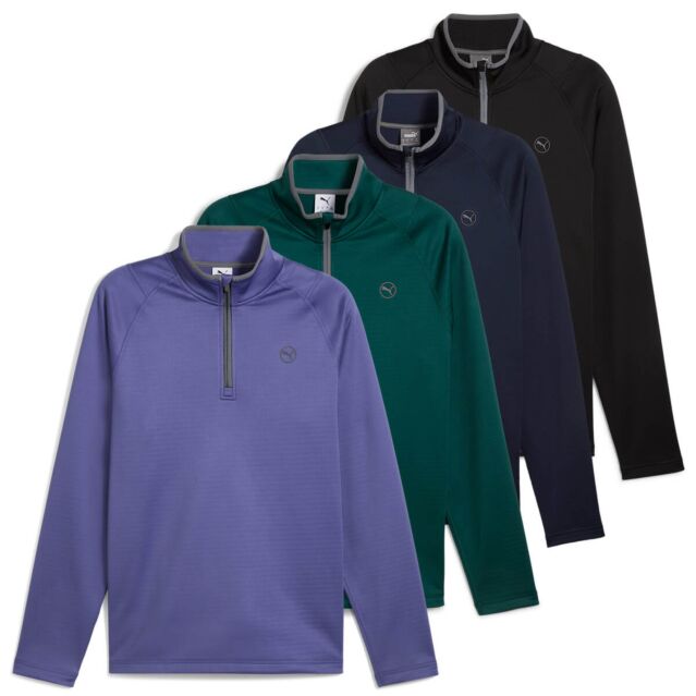 Puma Golf Mens 2025 Waffle Fleece Moisture Wicking Breathable 1/4 Zip Sweater
