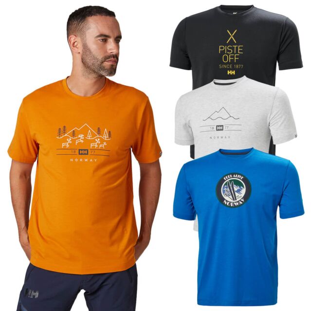Helly Hansen Mens Skog Graphic Wicking UPF 30 Short Sleeve T-Shirt