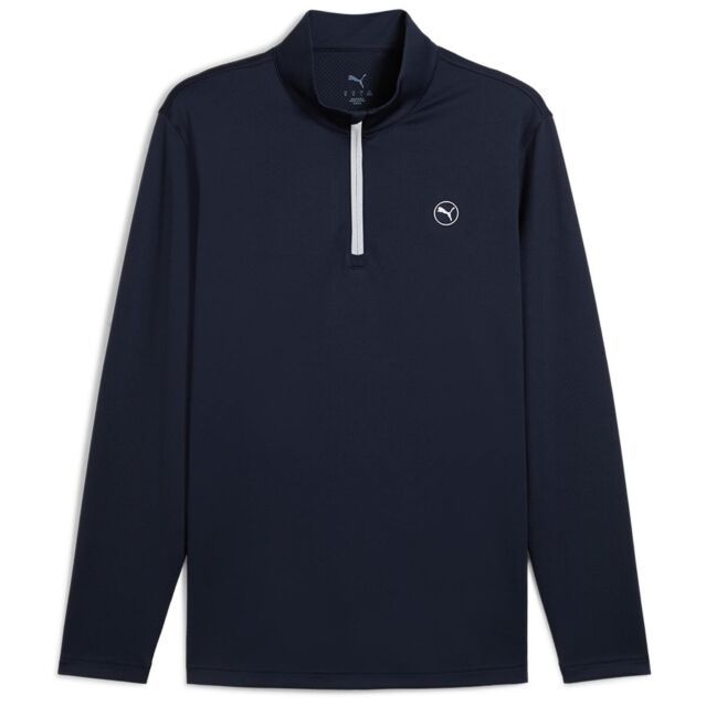 Puma Golf Mens 2025 Pure 2.0 Texture Moisture Wicking 1/4 Zip Midlayer Sweater