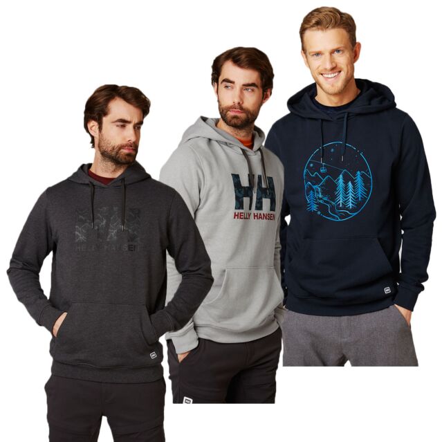Helly Hansen Mens F2F Soft Cotton Fabric Kangaroo Pocket Graphic Hoodie
