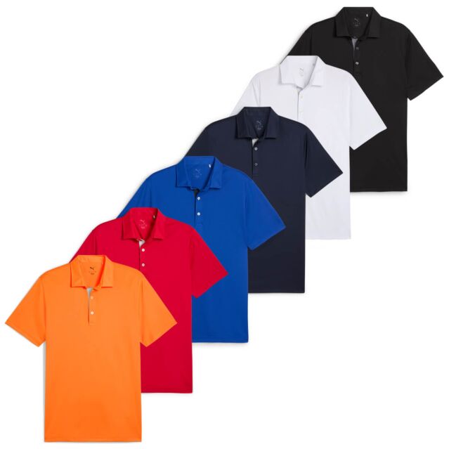 Puma Golf Mens 2026 Pure 2.0 4 Way Stretch Wicking Breathable Golf Polo Shirt