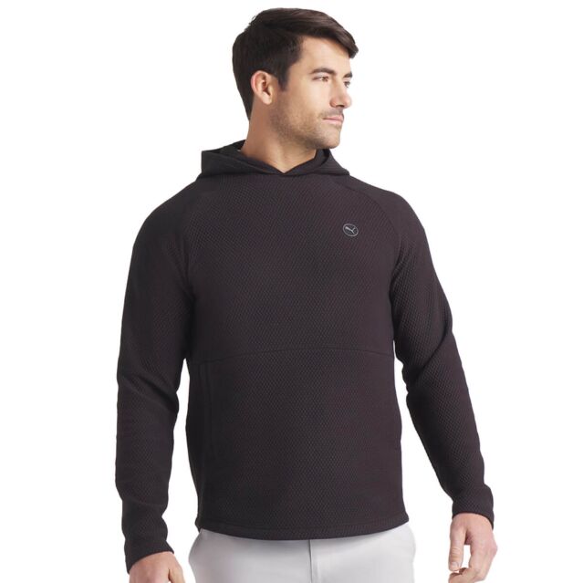 Puma Golf Mens 2025 Boulder 2.0 Left Chest Logo Houndstooth Golf Hoody