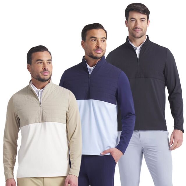 Puma Golf Mens 2025 Cloudspun Tech Hybrid Moisture Wicking 1/2 Zip Golf Sweater