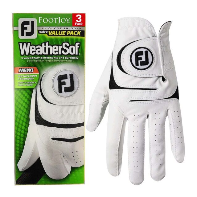 FootJoy Mens WeatherSof Cabretta Leather All Weather 3 Pack LH Golf Glove