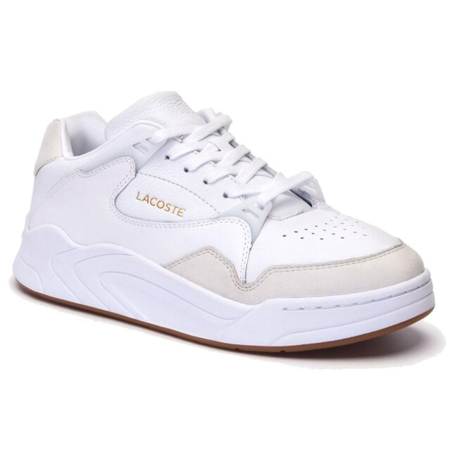 Lacoste Mens Court Slam 319 2 SMA Leather Trainers - White/Gum - UK 7