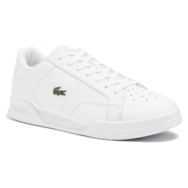 Lacoste Mens Twin Serve 0721 2 SMA Court Croc Logo Leather Trainers