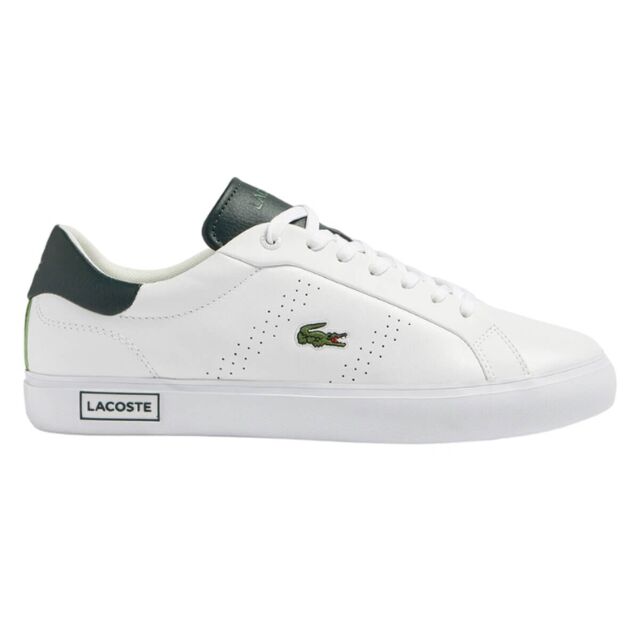 Lacoste Mens Powercourt 2.0 123 1 SMA Vulcanised Leather Trainers