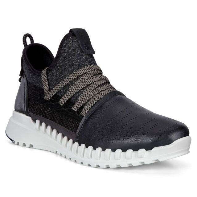 Ecco Womens Zipflex Shock Thru Neoprene Sock Cordura Leather Trainers