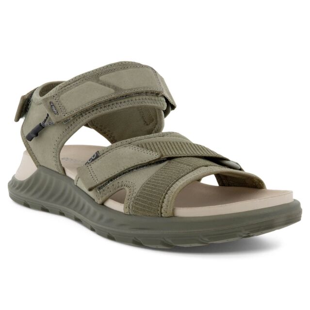 Ecco Mens Exowrap Fluidform Comfort Stretch Strap Leather Sandals