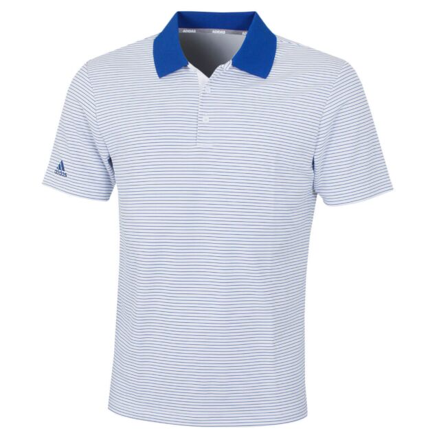 adidas Golf Mens Club Merch Stripe Wicking Performance Polo Shirt