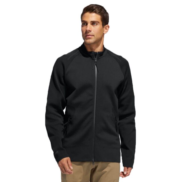 adidas Golf Mens adicross Primeknit Layering Wool Blend Full Zip Sweater