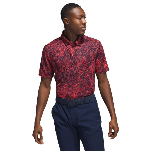 Mens red adidas polo shirts discount