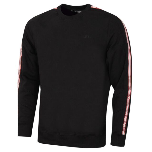 J.Lindeberg Mens Sneaky Arm Stripe Brushed Crew Neck Sweater